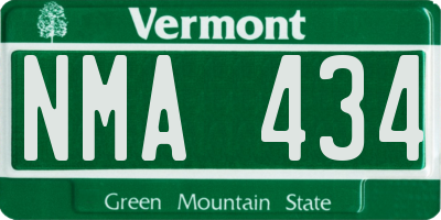 VT license plate NMA434