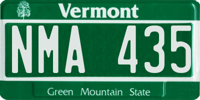 VT license plate NMA435