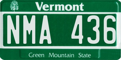 VT license plate NMA436