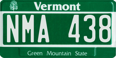 VT license plate NMA438