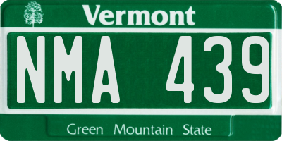 VT license plate NMA439