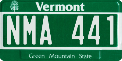 VT license plate NMA441