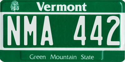 VT license plate NMA442