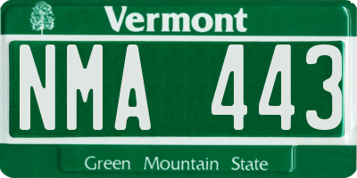 VT license plate NMA443