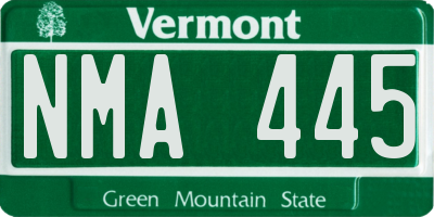 VT license plate NMA445