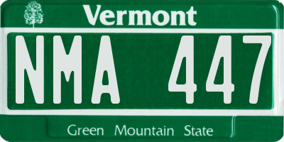 VT license plate NMA447
