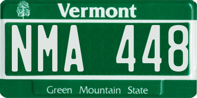 VT license plate NMA448