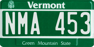 VT license plate NMA453