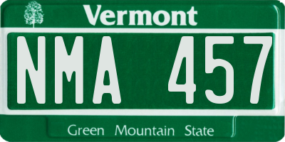VT license plate NMA457