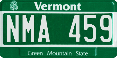 VT license plate NMA459