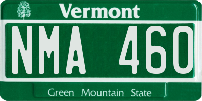 VT license plate NMA460