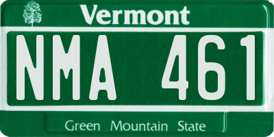 VT license plate NMA461