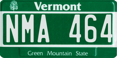 VT license plate NMA464