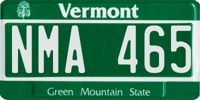 VT license plate NMA465