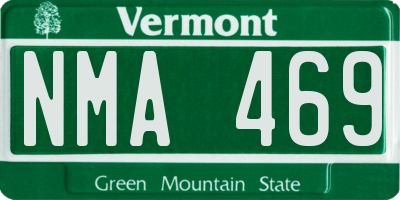 VT license plate NMA469