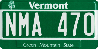 VT license plate NMA470