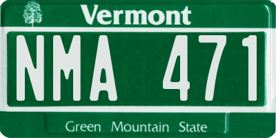 VT license plate NMA471