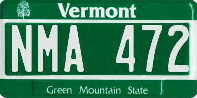 VT license plate NMA472