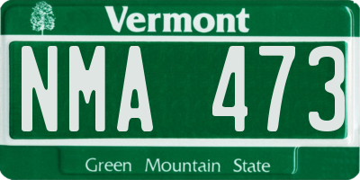 VT license plate NMA473