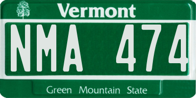 VT license plate NMA474