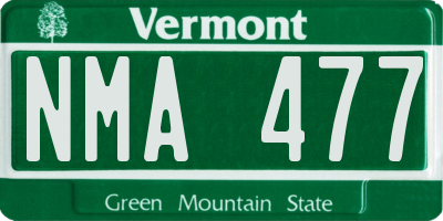 VT license plate NMA477