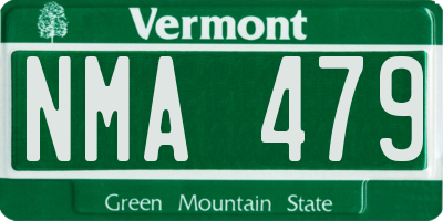 VT license plate NMA479