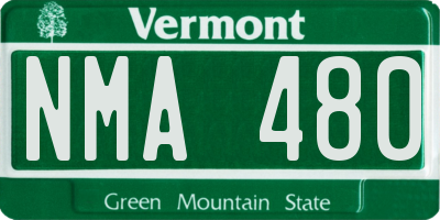 VT license plate NMA480