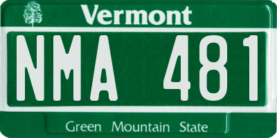 VT license plate NMA481