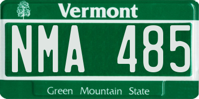 VT license plate NMA485