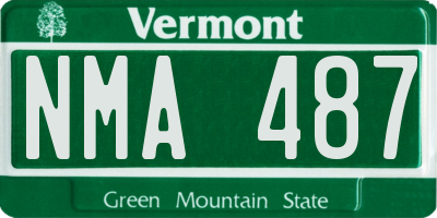 VT license plate NMA487