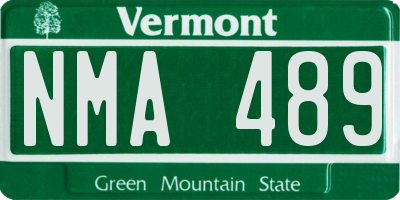 VT license plate NMA489