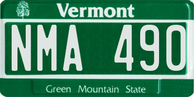 VT license plate NMA490