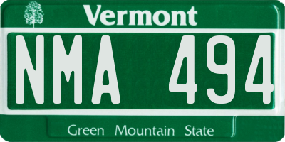 VT license plate NMA494