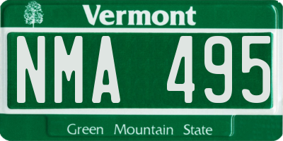 VT license plate NMA495