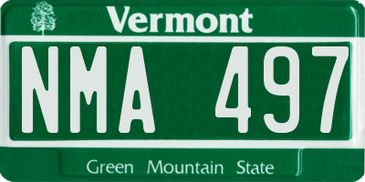 VT license plate NMA497