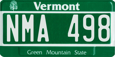 VT license plate NMA498