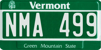 VT license plate NMA499