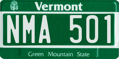 VT license plate NMA501