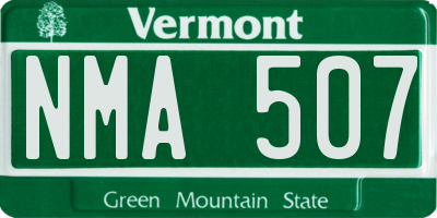 VT license plate NMA507