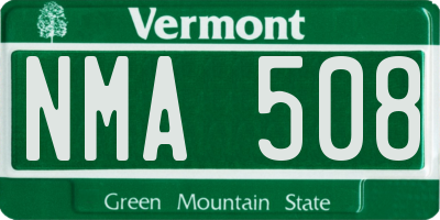 VT license plate NMA508