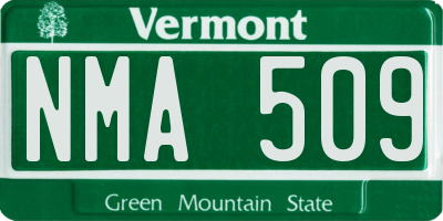 VT license plate NMA509