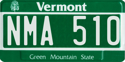 VT license plate NMA510