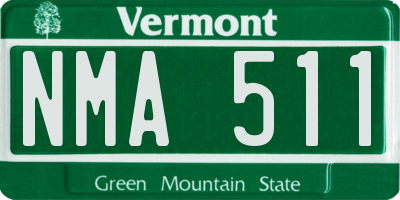 VT license plate NMA511