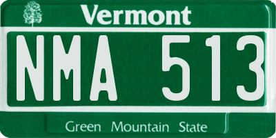 VT license plate NMA513