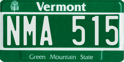 VT license plate NMA515