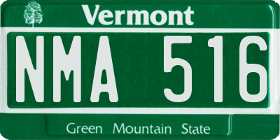 VT license plate NMA516