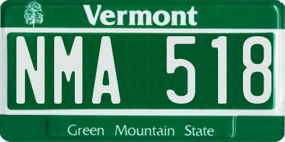 VT license plate NMA518