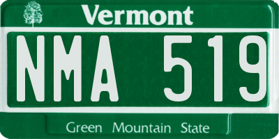 VT license plate NMA519