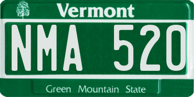 VT license plate NMA520