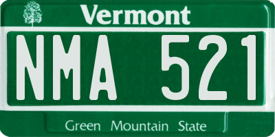 VT license plate NMA521